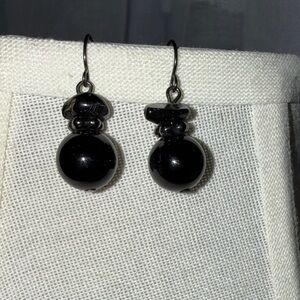 Elegant Black Beaded Earrings